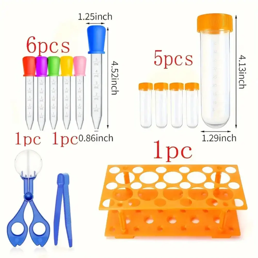 KIT DE TUBOS DE ENSAYO GOTEROS PINZAS PARA TRABAJOS DE LABORATORIO - Imagen 8