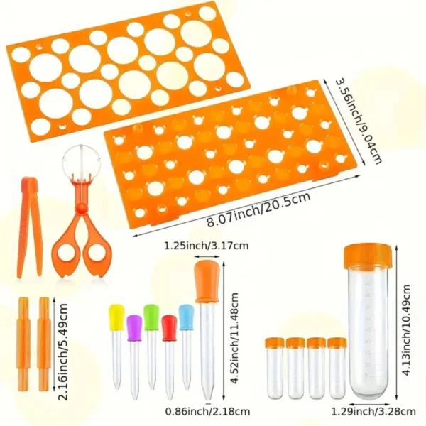 KIT DE TUBOS DE ENSAYO GOTEROS PINZAS PARA TRABAJOS DE LABORATORIO - Imagen 9