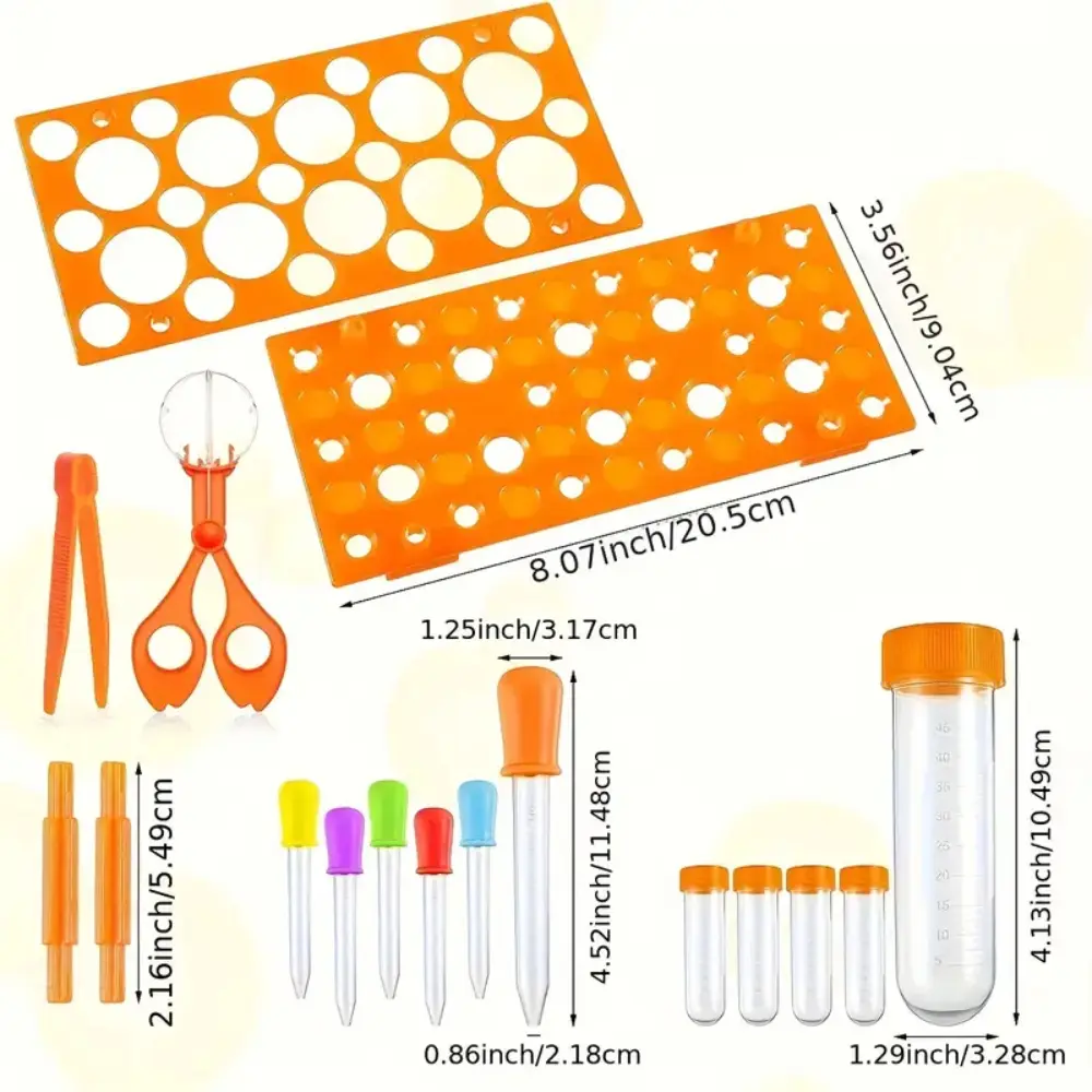 KIT DE TUBOS DE ENSAYO GOTEROS PINZAS PARA TRABAJOS DE LABORATORIO - Imagen 9
