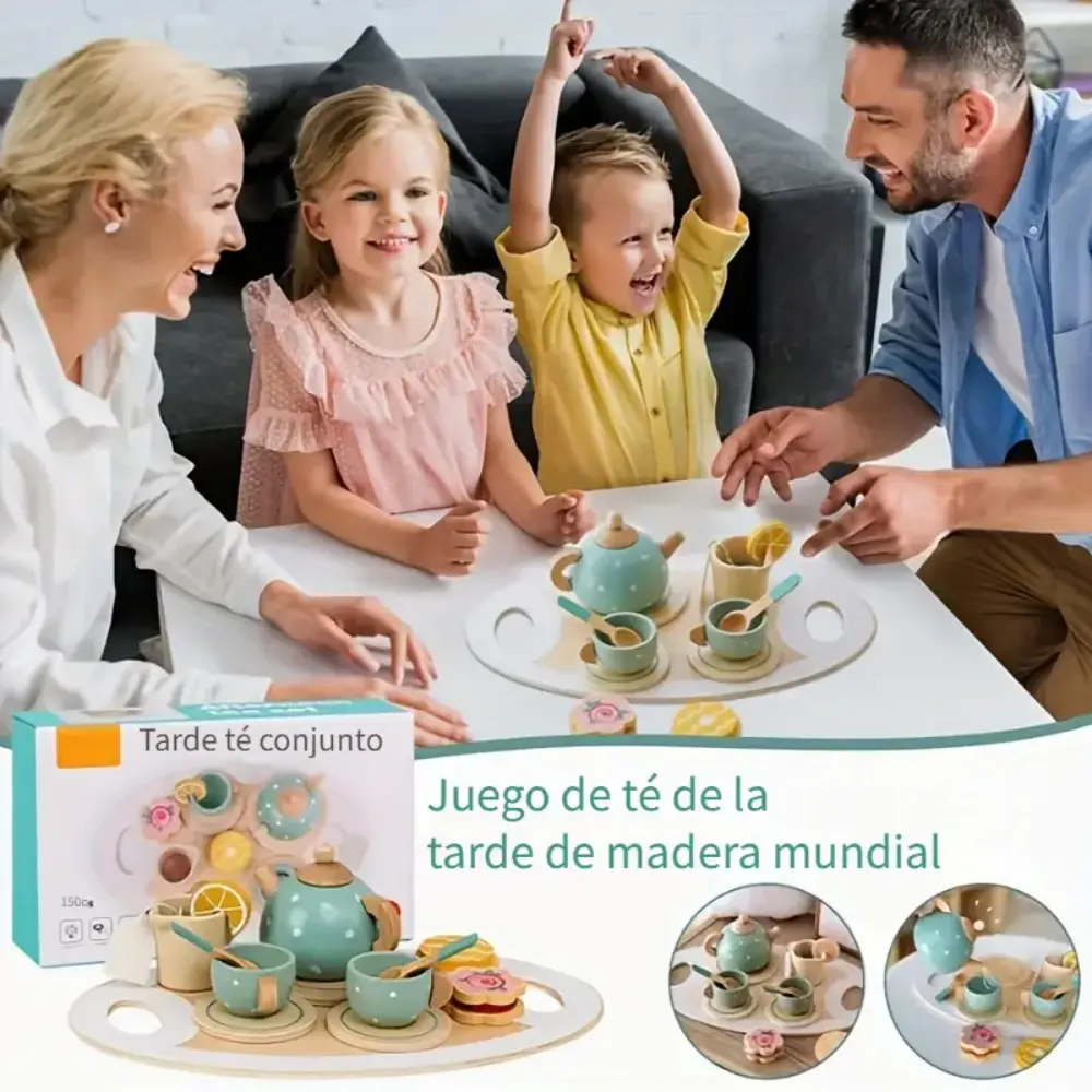 juego de te de madera