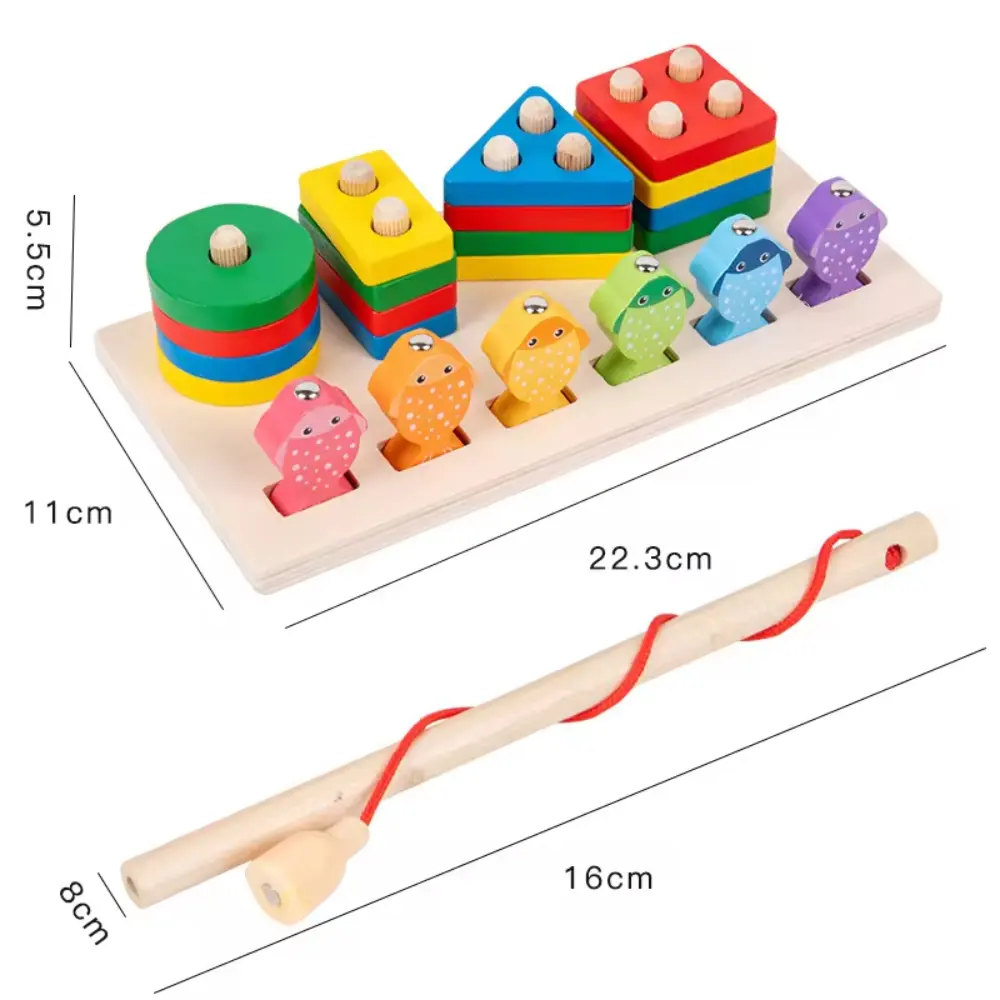 JUEGO EDUCATIVO PLANTADO Y PESCA DE MADERA PARA NIÑOS - Imagen 6
