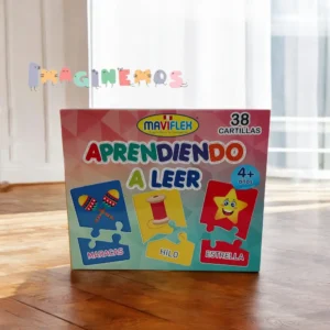 Caja del juego Aprendiendo a Leer con cartillas coloridas y personajes atractivos para niños